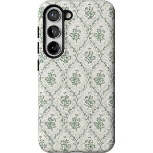 Casely Galaxy S23 Case | Poppy Meadows | Pastel Floral | Essential Slim Dual-Layer Protective Design(Sage Tapestry | Floral Vines)