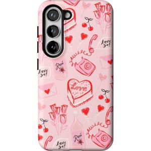 Casely Galaxy S23 Case | Poppy Meadows | Pastel Floral | Essential Slim Dual-Layer Protective Design(That’s Amore | Valentine’s)
