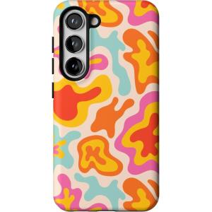 Casely Galaxy S23 Case | Poppy Meadows | Pastel Floral | Essential Slim Dual-Layer Protective Design(Tropical Color Splash | Abstract Retro)