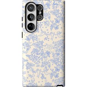 Casely Galaxy S23 Ultra Case | Nantucket Cottage | Blue Hydrangea | Essential Slim Dual-Layer Protective Design(Cupid’s Canvas | Periwinkle Floral)