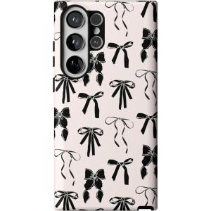 Casely Galaxy S23 Ultra Case | Nantucket Cottage | Blue Hydrangea | Essential Slim Dual-Layer Protective Design(Goth Girlie | Black Bows)