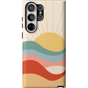 Casely Galaxy S23 Ultra Case | Nantucket Cottage | Blue Hydrangea | Essential Slim Dual-Layer Protective Design(Here Comes the Sun | Colorblock Sunset)