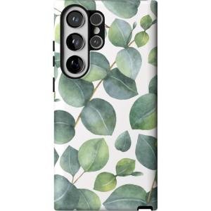 Casely Galaxy S23 Ultra Case | Nantucket Cottage | Blue Hydrangea | Essential Slim Dual-Layer Protective Design(Leaf Me Alone | Green Floral Print)