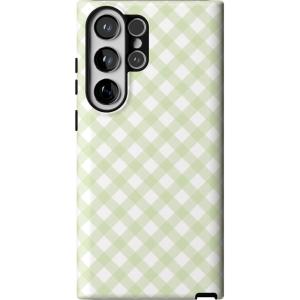 Casely Galaxy S23 Ultra Case | Nantucket Cottage | Blue Hydrangea | Essential Slim Dual-Layer Protective Design(Mint Lattice | Sunday Best)