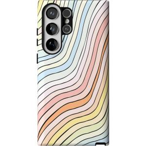 Casely Galaxy S23 Ultra Case | Nantucket Cottage | Blue Hydrangea | Essential Slim Dual-Layer Protective Design(Ride The Wave | Pastel Rainbow Lined)