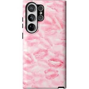 Casely Galaxy S23 Ultra Case | Nantucket Cottage | Blue Hydrangea | Essential Slim Dual-Layer Protective Design(Sealed with a Kiss | Pink Lipstick)