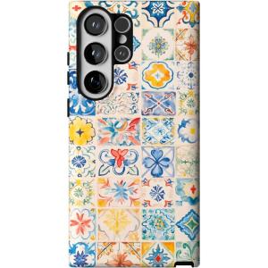Casely Galaxy S23 Ultra Case | Nantucket Cottage | Blue Hydrangea | Essential Slim Dual-Layer Protective Design(Tuscan Tiles | Dolce Vita)