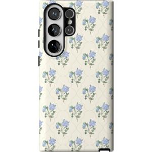 Casely Galaxy S23 Ultra Case | Nantucket Cottage | Blue Hydrangea | Essential Slim Dual-Layer Protective Design(Vintage Garden | Blue Hydrangea)