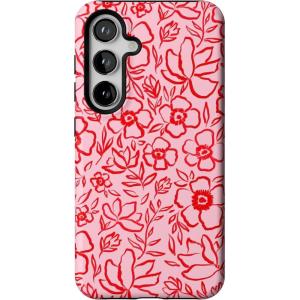 Casely Galaxy S24 Case | Tuscan Tiles | Dolce Vita | Essential Slim Dual-Layer Protective Design(Blush Garden | Floral Doodle)
