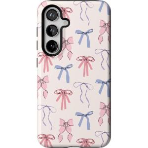 Casely Galaxy S24 Case | Tuscan Tiles | Dolce Vita | Essential Slim Dual-Layer Protective Design(Coquette Girlie | Pastel Bows)