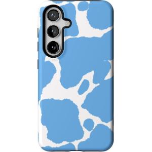 Casely Galaxy S24 Case | Tuscan Tiles | Dolce Vita | Essential Slim Dual-Layer Protective Design(Current MOOd | Light Blue Cow Print)