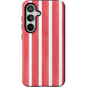 Casely Galaxy S24 Case | Tuscan Tiles | Dolce Vita | Essential Slim Dual-Layer Protective Design(East Coast Summer | Red Stripes)