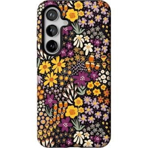Casely Galaxy S24 Case | Tuscan Tiles | Dolce Vita | Essential Slim Dual-Layer Protective Design(Falling for You | Plum Floral)