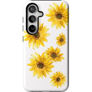 Casely Galaxy S24 Case | Tuscan Tiles | Dolce Vita | Essential Slim Dual-Layer Protective Design(Golden Garden | Yellow Sunflower Floral)