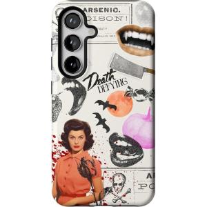 Casely Galaxy S24 Case | Tuscan Tiles | Dolce Vita | Essential Slim Dual-Layer Protective Design(If You Dare | Horror Collage)