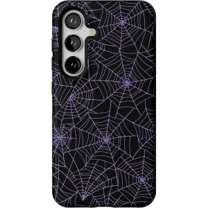 Casely Galaxy S24 Case | Tuscan Tiles | Dolce Vita | Essential Slim Dual-Layer Protective Design(Midnight Web | Spider Web)