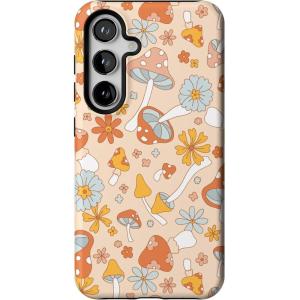 Casely Galaxy S24 Case | Tuscan Tiles | Dolce Vita | Essential Slim Dual-Layer Protective Design(Mushroom Magic | Retro Floral)