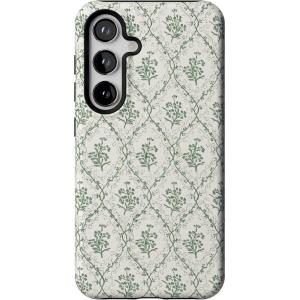 Casely Galaxy S24 Case | Tuscan Tiles | Dolce Vita | Essential Slim Dual-Layer Protective Design(Sage Tapestry | Floral Vines)