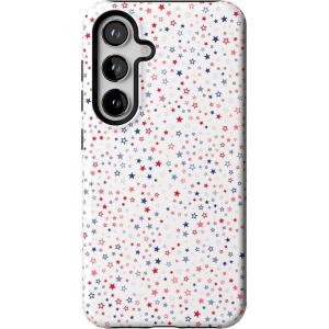 Casely Galaxy S24 Case | Tuscan Tiles | Dolce Vita | Essential Slim Dual-Layer Protective Design(Seeing Stars | Red  White & Blue)