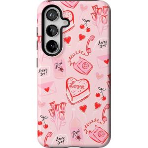 Casely Galaxy S24 Case | Tuscan Tiles | Dolce Vita | Essential Slim Dual-Layer Protective Design(That’s Amore | Valentine’s)