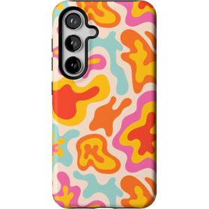 Casely Galaxy S24 Case | Tuscan Tiles | Dolce Vita | Essential Slim Dual-Layer Protective Design(Tropical Color Splash | Abstract Retro)