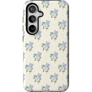 Casely Galaxy S24 Case | Tuscan Tiles | Dolce Vita | Essential Slim Dual-Layer Protective Design(Vintage Garden | Blue Hydrangea)