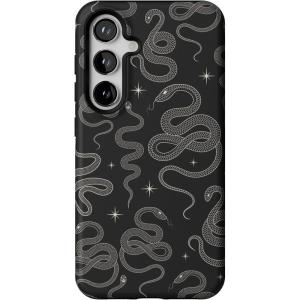 Casely Galaxy S24 Case | Tuscan Tiles | Dolce Vita | Essential Slim Dual-Layer Protective Design(We’re Ready For It | Black Serpent)