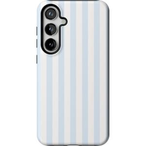 Casely Galaxy S24 Plus Case | Poppy Meadows | Pastel Floral | Essential Slim Dual-Layer Protective Design(Blue Stripes | Sunday Best)