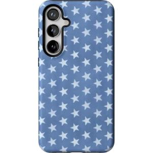 Casely Galaxy S24 Plus Case | Poppy Meadows | Pastel Floral | Essential Slim Dual-Layer Protective Design(Coastal Blues | Denim Stars)
