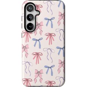 Casely Galaxy S24 Plus Case | Poppy Meadows | Pastel Floral | Essential Slim Dual-Layer Protective Design(Coquette Girlie | Pastel Bows)