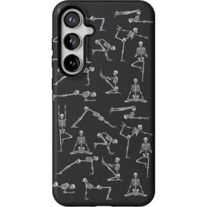 Casely Galaxy S24 Plus Case | Poppy Meadows | Pastel Floral | Essential Slim Dual-Layer Protective Design(Corpse Pose | Skeleton Yoga)
