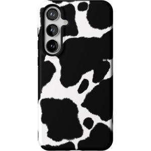Casely Galaxy S24 Plus Case | Poppy Meadows | Pastel Floral | Essential Slim Dual-Layer Protective Design(Current MOOd | Cow Print)