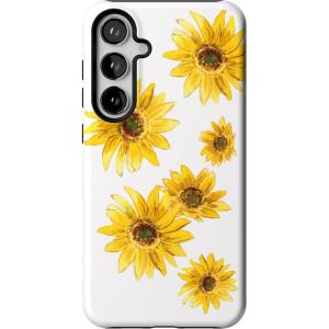 Casely Galaxy S24 Plus Case | Poppy Meadows | Pastel Floral | Essential Slim Dual-Layer Protective Design(Golden Garden | Yellow Sunflower Floral)
