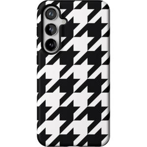 Casely Galaxy S24 Plus Case | Poppy Meadows | Pastel Floral | Essential Slim Dual-Layer Protective Design(Houndstooth | High Contrast Design)