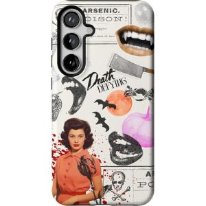 Casely Galaxy S24 Plus Case | Poppy Meadows | Pastel Floral | Essential Slim Dual-Layer Protective Design(If You Dare | Horror Collage)