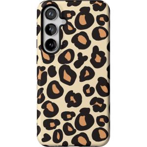 Casely Galaxy S24 Plus Case | Poppy Meadows | Pastel Floral | Essential Slim Dual-Layer Protective Design(Into the Wild | Leopard Print)