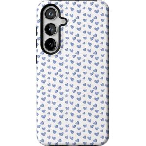 Casely Galaxy S24 Plus Case | Poppy Meadows | Pastel Floral | Essential Slim Dual-Layer Protective Design(Lovebug | Blue Hearts)