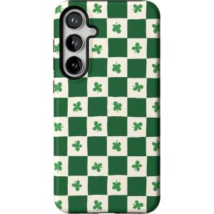Casely Galaxy S24 Plus Case | Poppy Meadows | Pastel Floral | Essential Slim Dual-Layer Protective Design(Lucky You | Shamrock)
