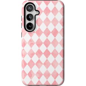 Casely Galaxy S24 Plus Case | Poppy Meadows | Pastel Floral | Essential Slim Dual-Layer Protective Design(Queen of Diamonds | Pink Watercolor)
