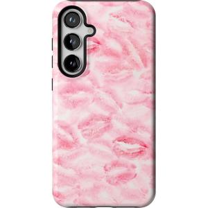 Casely Galaxy S24 Plus Case | Poppy Meadows | Pastel Floral | Essential Slim Dual-Layer Protective Design(Sealed with a Kiss | Pink Lipstick)