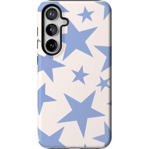 Casely Galaxy S24 Plus Case | Poppy Meadows | Pastel Floral | Essential Slim Dual-Layer Protective Design(Stars Align | Blue & White Stars)