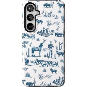 Casely Galaxy S24 Plus Case | Poppy Meadows | Pastel Floral | Essential Slim Dual-Layer Protective Design(Wild West Adventure | Desert)