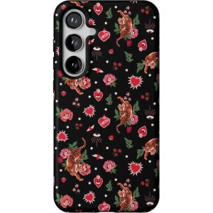 Casely Galaxy S24 Plus Case | Poppy Meadows | Pastel Floral | Essential Slim Dual-Layer Protective Design(Wild at Heart | Tiger)