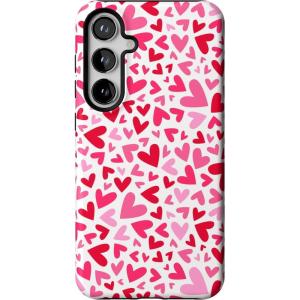 Casely Galaxy S24 Plus Case | Poppy Meadows | Pastel Floral | Essential Slim Dual-Layer Protective Design(XOXO | Candy Hearts)