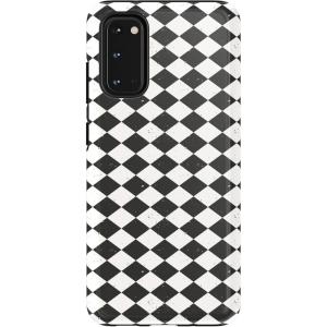 Casely Galaxy S24 Ultra Case | Such a Battie | Purple Bats | Essential Slim Dual-Layer Protective Design(Harlequin Salem Diamond | Black and White)