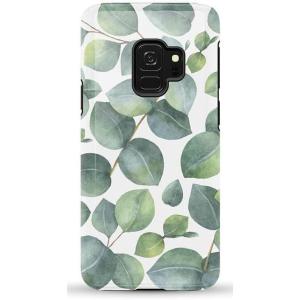 Casely Galaxy S9 Case | Be Mine | Tiny Hearts | Essential Slim Dual-Layer Protective Design(Leaf Me Alone | Green Floral Print)