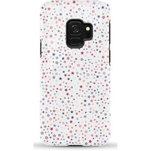 Casely Galaxy S9 Case | Be Mine | Tiny Hearts | Essential Slim Dual-Layer Protective Design(Seeing Stars | Red  White & Blue)