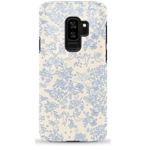 Casely Galaxy S9 Plus Case | Midnight Web | Spider Web | Essential Slim Dual-Layer Protective Design(Cupid’s Canvas | Periwinkle Floral)