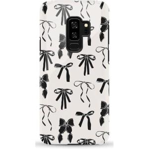 Casely Galaxy S9 Plus Case | Midnight Web | Spider Web | Essential Slim Dual-Layer Protective Design(Goth Girlie | Black Bows)