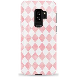 Casely Galaxy S9 Plus Case | Midnight Web | Spider Web | Essential Slim Dual-Layer Protective Design(Queen of Diamonds | Pink Watercolor)